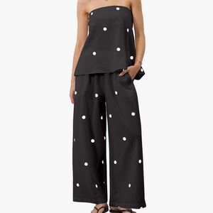 Viral Amazon Women 2 Piece Polka Dot Tube Top Set